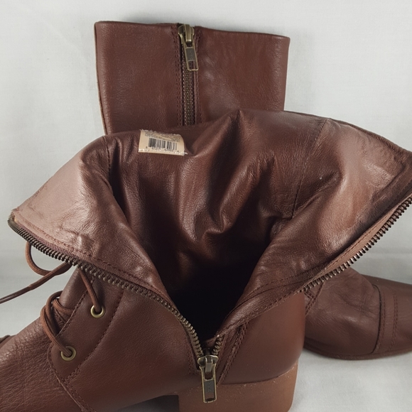 Volcom IN THE MODE Brown Leather Mid-calf Boots (7) - Picture 5 of 8